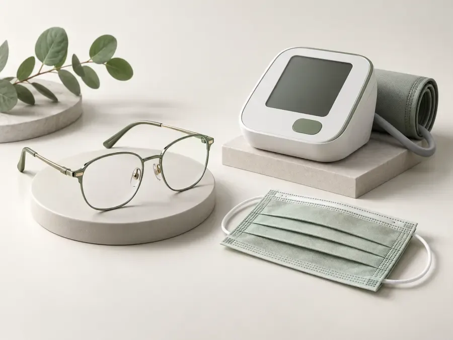 Brillen en gezondheidszorg — 3D-categorieillustratie