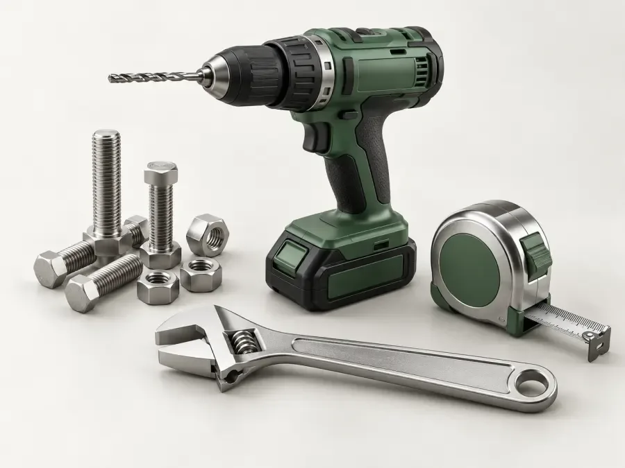 Hardware en metaalbewerking — 3D-categorieillustratie