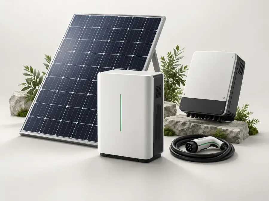 Nieuwe energie en opslag — 3D-categorieillustratie